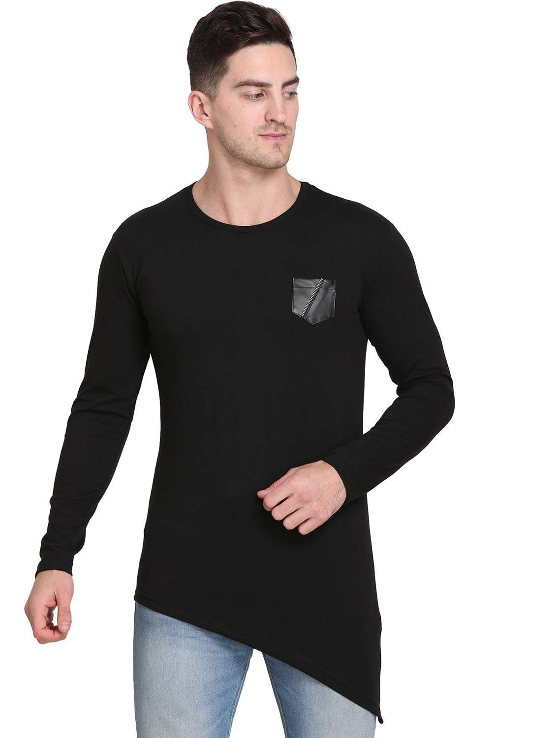 men solid long sleeve regular fit t-shirt