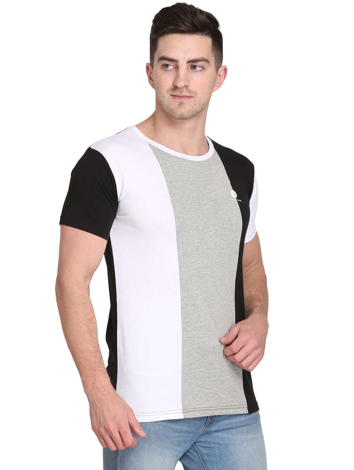 men color block short sleeve regular fit t-shirt - 22105607 - Standard Image - 1