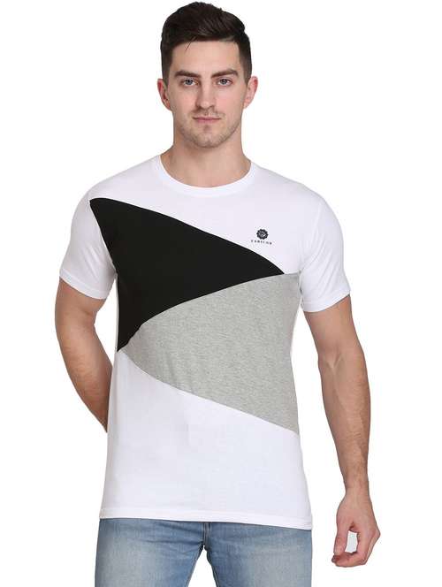 men color block short sleeve regular fit t-shirt - 22105608 - Standard Image - 0