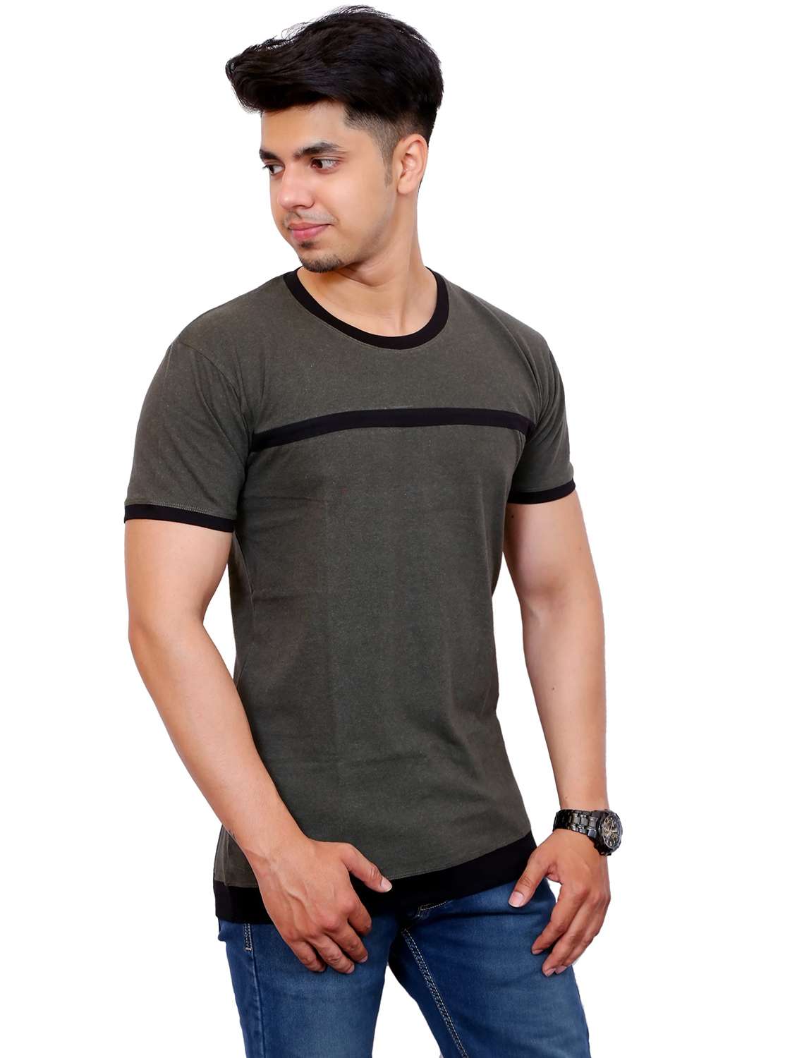 men striped short sleeve regular fit t-shirt - 22105624 -  Standard Image - 1