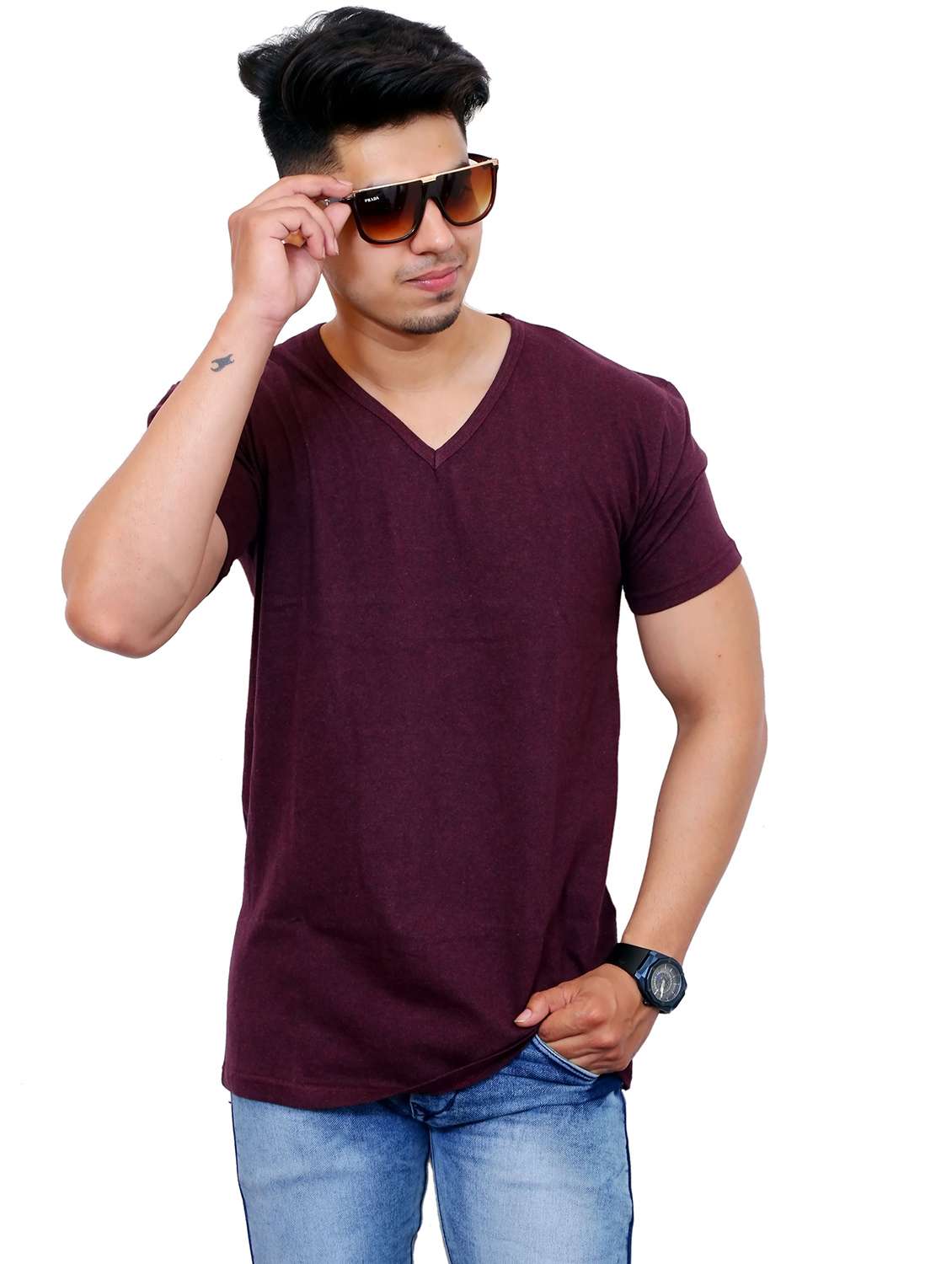 men pack of 2 solid short sleeve t-shirt - 22105721 -  Standard Image - 1