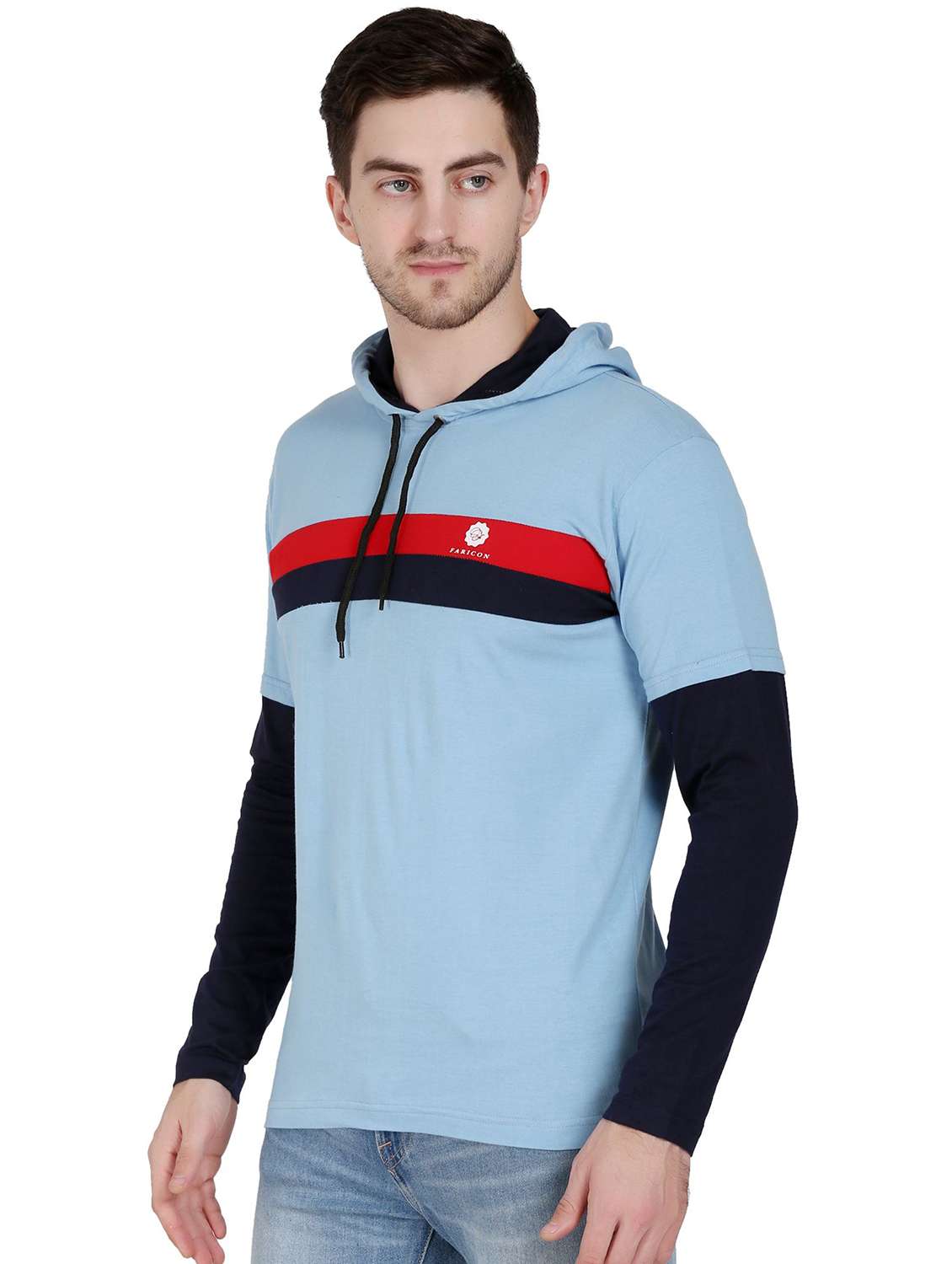 men color block long sleeve regular fit t-shirt - 22105777 - Standard Image - 1