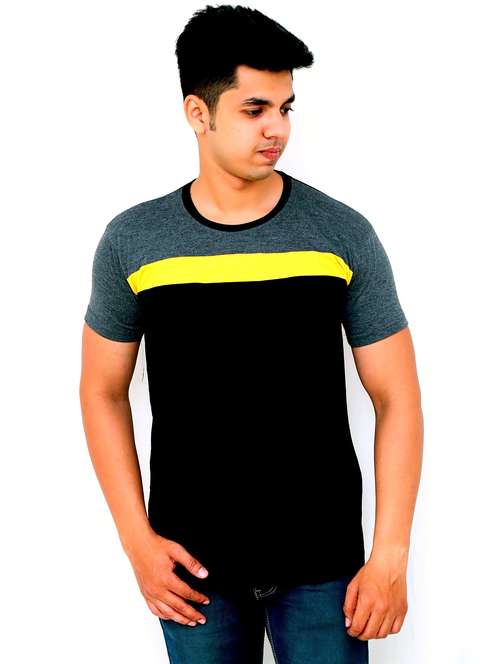 men color block short sleeve regular fit t-shirt - 22105852 -  Standard Image - 0