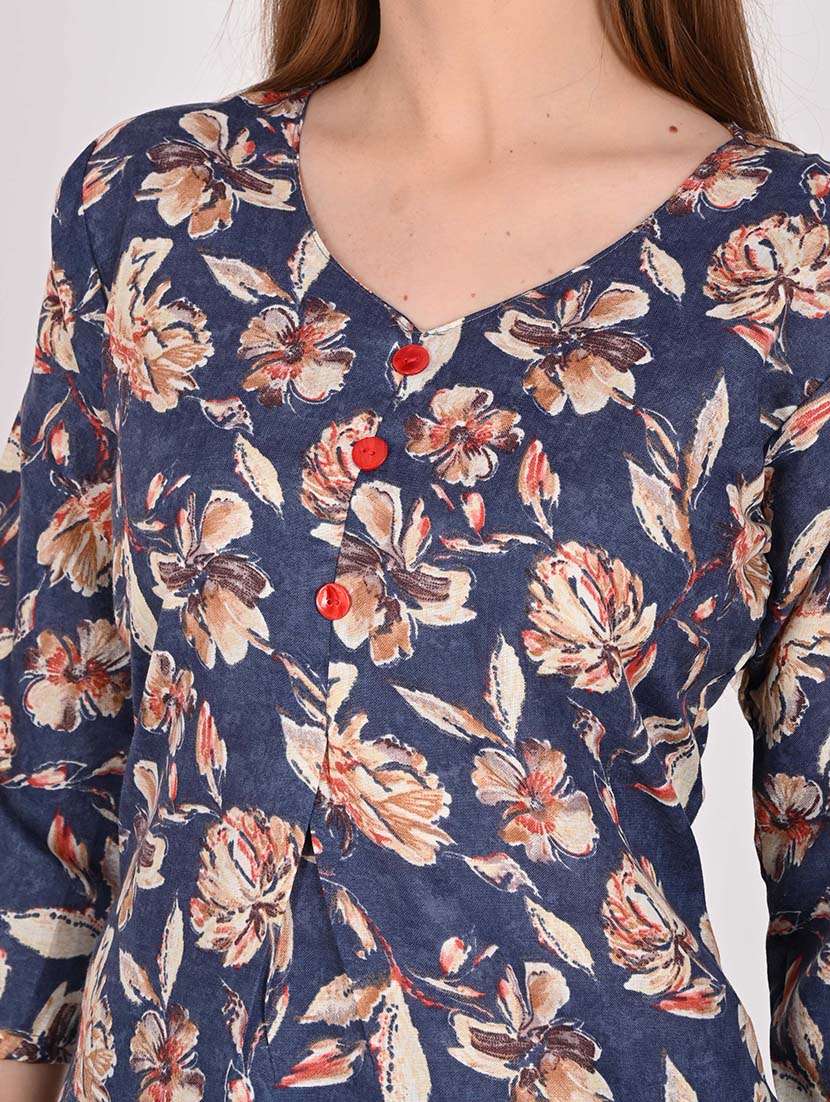 women printed three quarter sleeve kurta pant with dupatta set - 22105876 -  Standard Image - 4