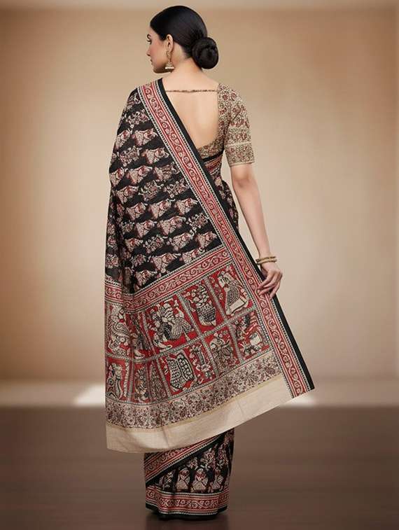 women printed casual wear saree with blouse - 22105943 - Standard Image - 1
