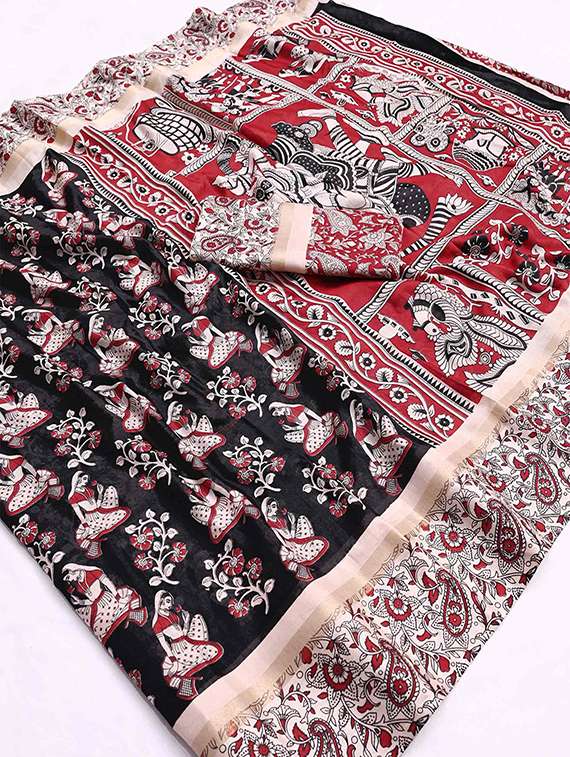 women printed casual wear saree with blouse - 22105943 - Standard Image - 4