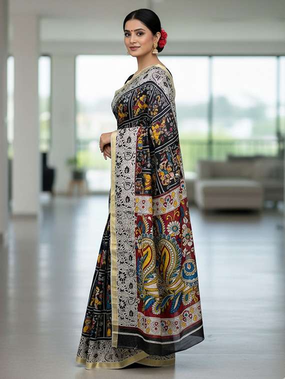 women printed casual wear saree with blouse - 22105946 -  Standard Image - 1