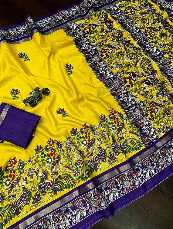 women printed casual wear saree with blouse - 22105947 -  Standard Image - 4