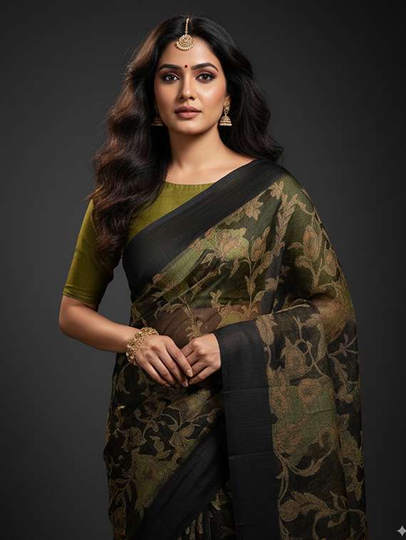 women printed casual wear saree with blouse - 22105948 - Standard Image - 1