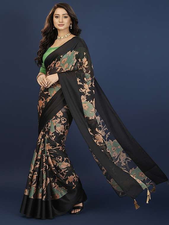 women printed casual wear saree with blouse - 22105951 - Standard Image - 1