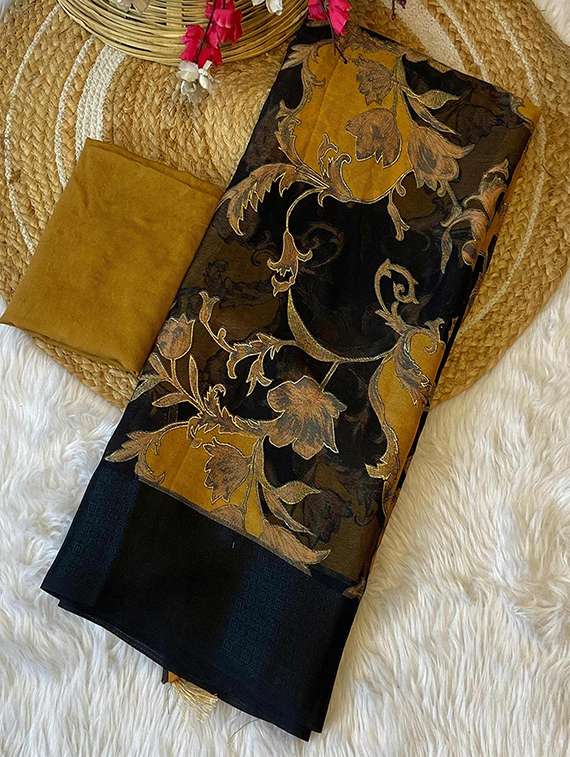 women printed casual wear saree with blouse - 22105952 -  Standard Image - 4