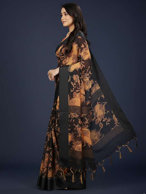 women printed casual wear saree with blouse - 22105953 -  Standard Image - 1