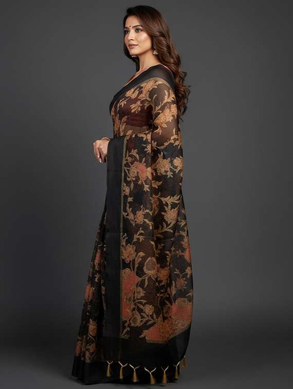 women printed casual wear saree with blouse - 22105954 -  Standard Image - 1