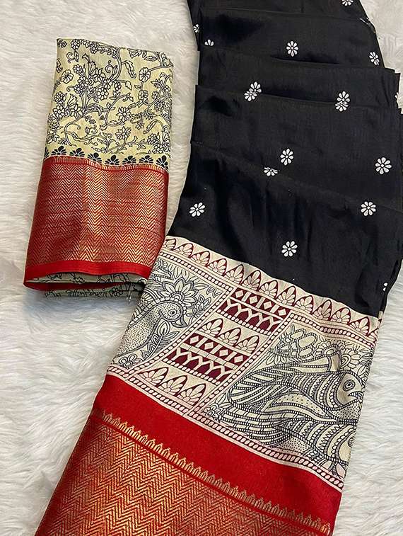 women printed casual wear saree with blouse - 22105956 -  Standard Image - 4