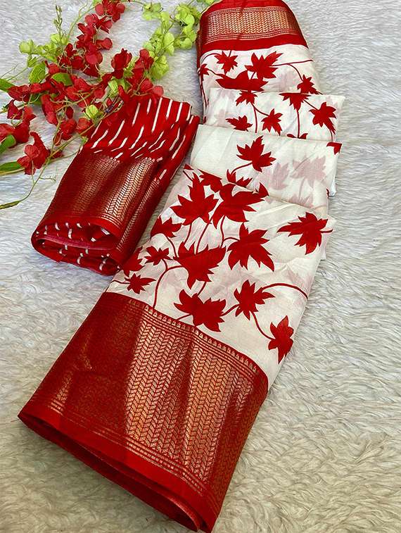 women printed casual wear saree with blouse - 22105962 -  Standard Image - 4