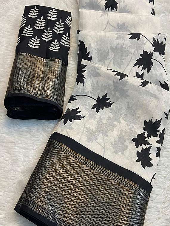 women printed casual wear saree with blouse - 22105964 - Standard Image - 4