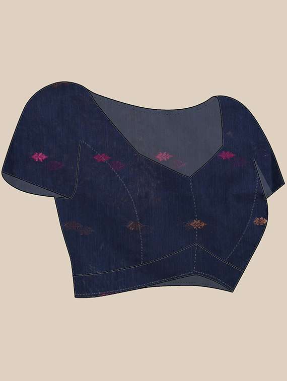 women self design handloom saree with blouse - 22105990 -  Standard Image - 4