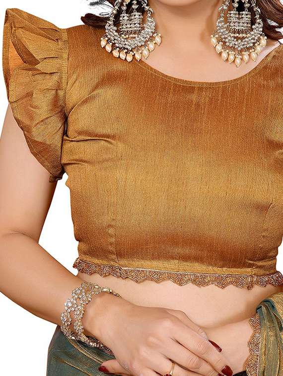 women solid with embellished bordered saree with blouse - 22106022 -  Standard Image - 4