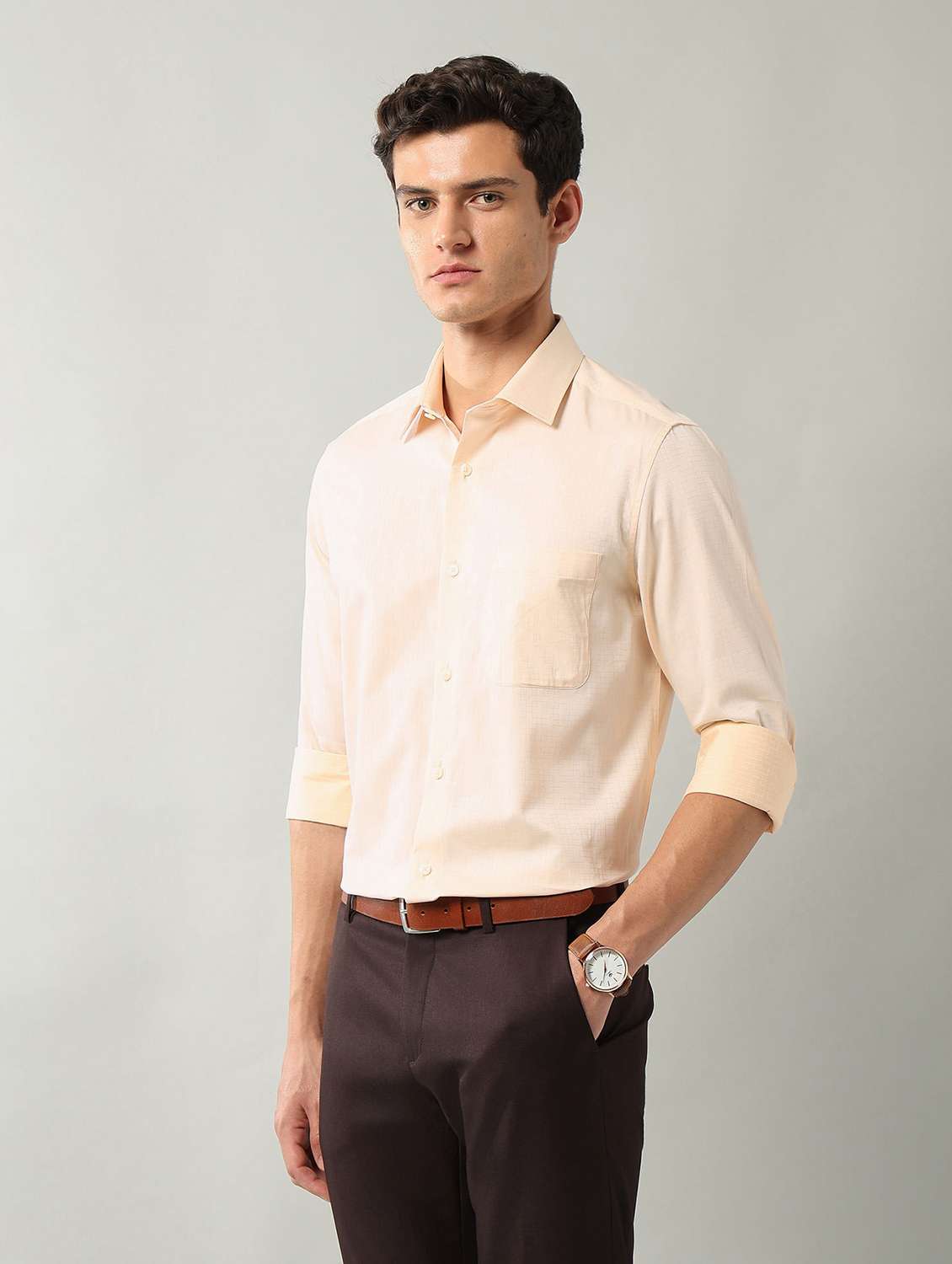 men printed long sleeve regular fit formal shirt - 22106054 -  Standard Image - 1