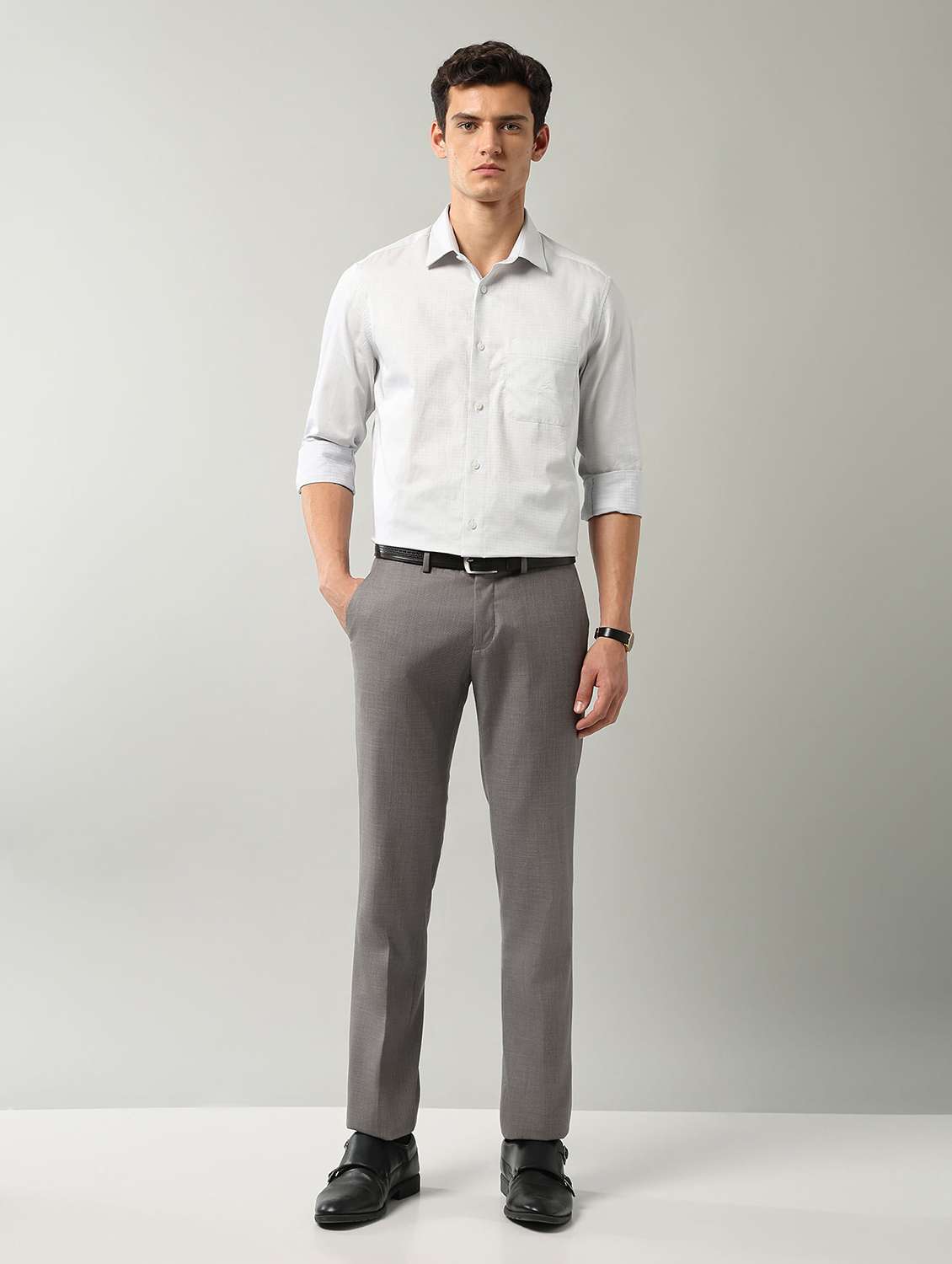 men printed long sleeve regular fit formal shirt - 22106055 -  Standard Image - 4