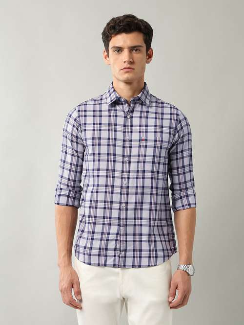 men checkered long sleeve slim fit casual shirt - 22106057 - Standard Image - 0