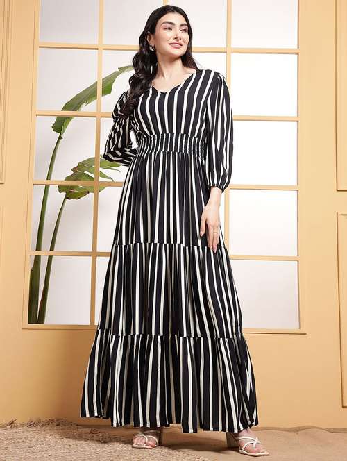 women printed puff sleeve tiered dress - 22106145 -  Standard Image - 0
