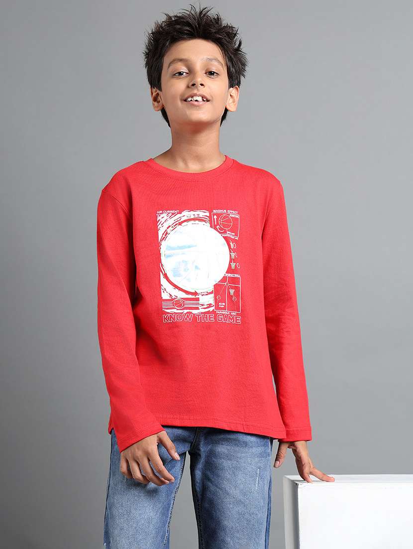 boys front print long sleeve t-shirt - 22106284 -  Standard Image - 1