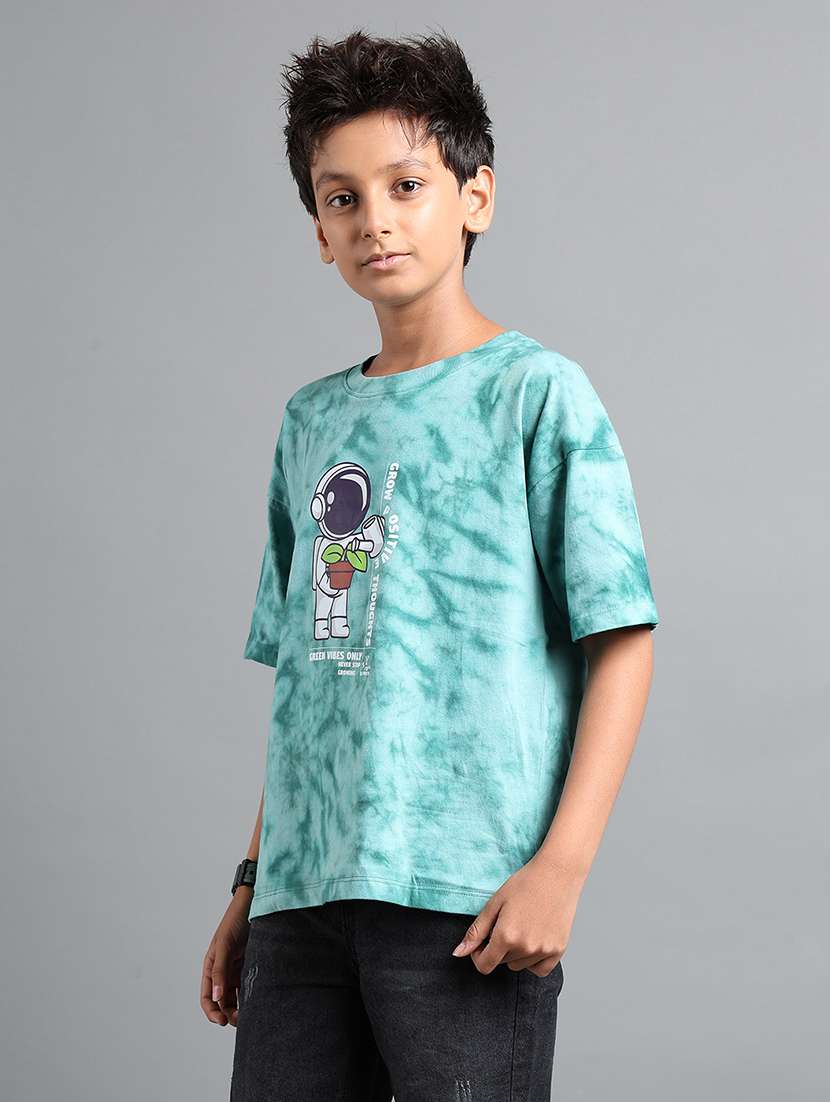 boys tie & dye short sleeve oversized t-shirt - 22106286 -  Standard Image - 1
