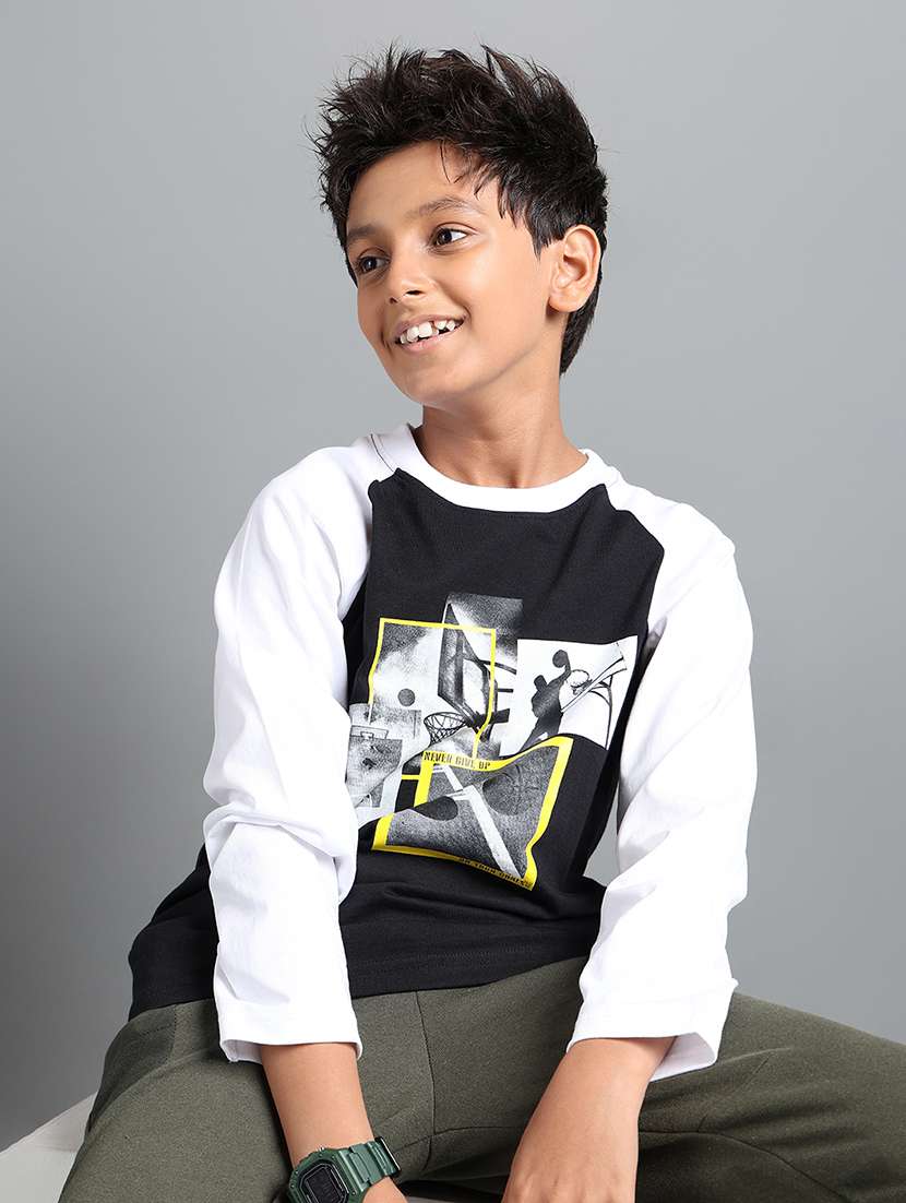 boys front print long sleeve t-shirt - 22106289 -  Standard Image - 1