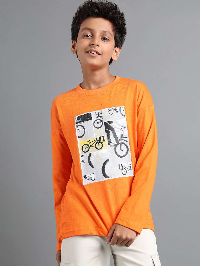 boys front print long sleeve t-shirt