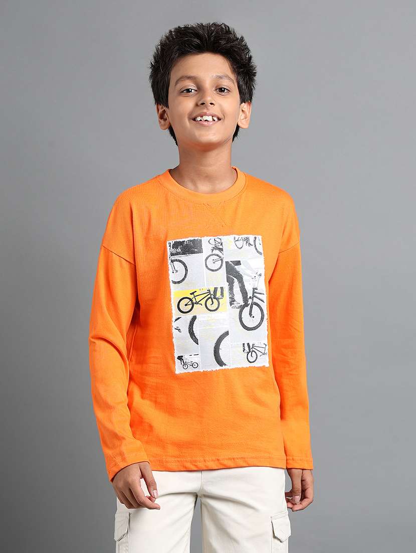 boys front print long sleeve t-shirt - 22106292 -  Standard Image - 1
