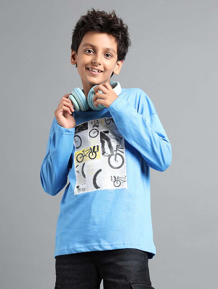 boys front print long sleeve t-shirt