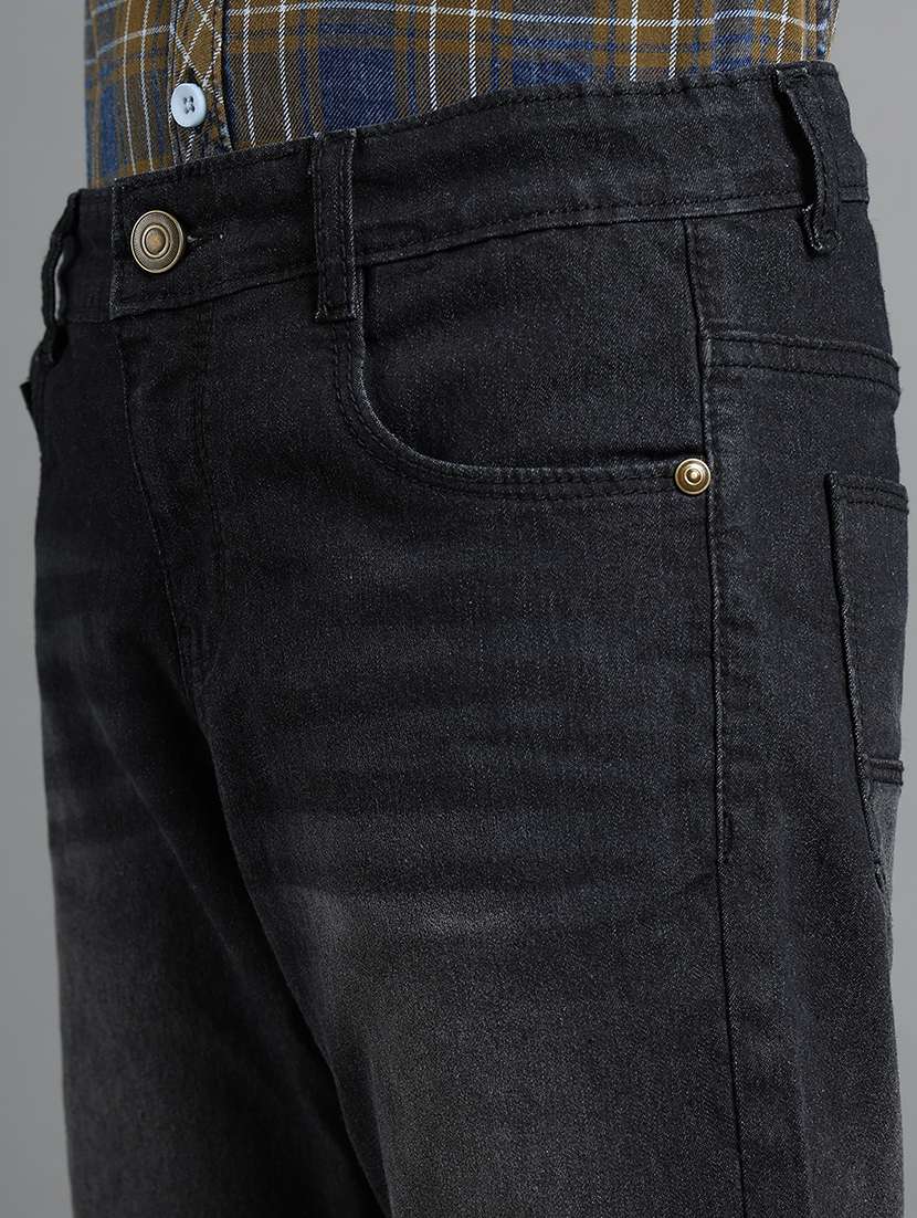 boys solid slash knee slim fit jeans - 22106298 -  Standard Image - 4