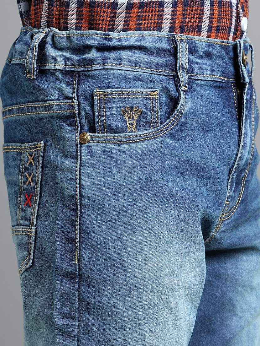 boys solid distressed slim fit jeans - 22106299 -  Standard Image - 4