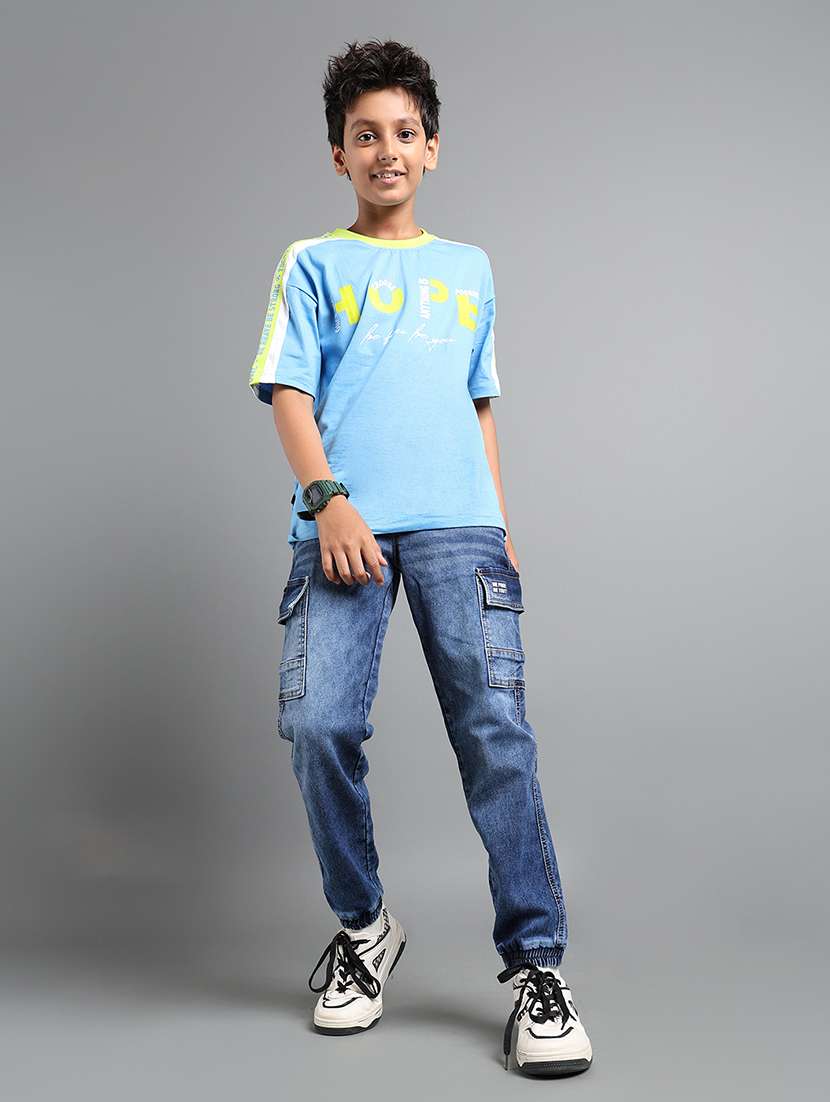 boys solid mid rise cargo - 22106302 -  Standard Image - 4