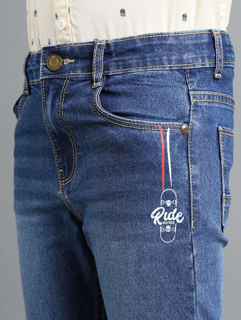boys solid mid rise slim fit jeans - 22106310 -  Standard Image - 4
