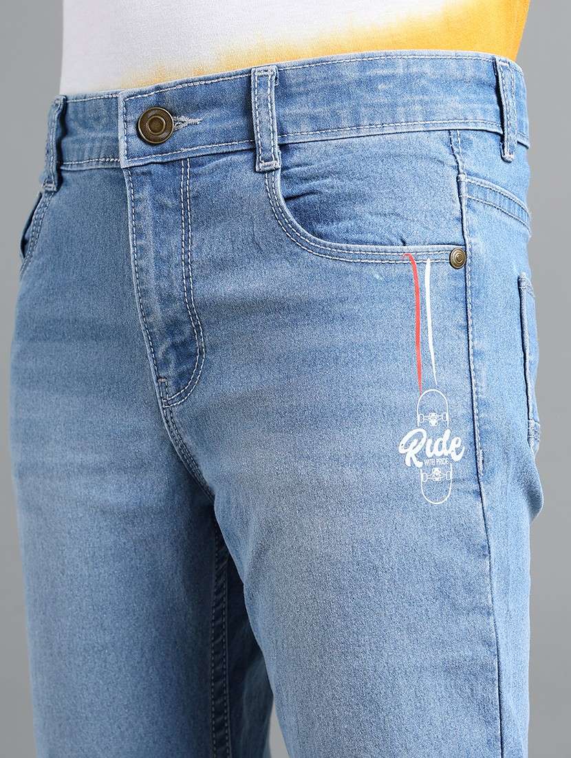 boys solid mid rise slim fit jeans - 22106311 -  Standard Image - 4