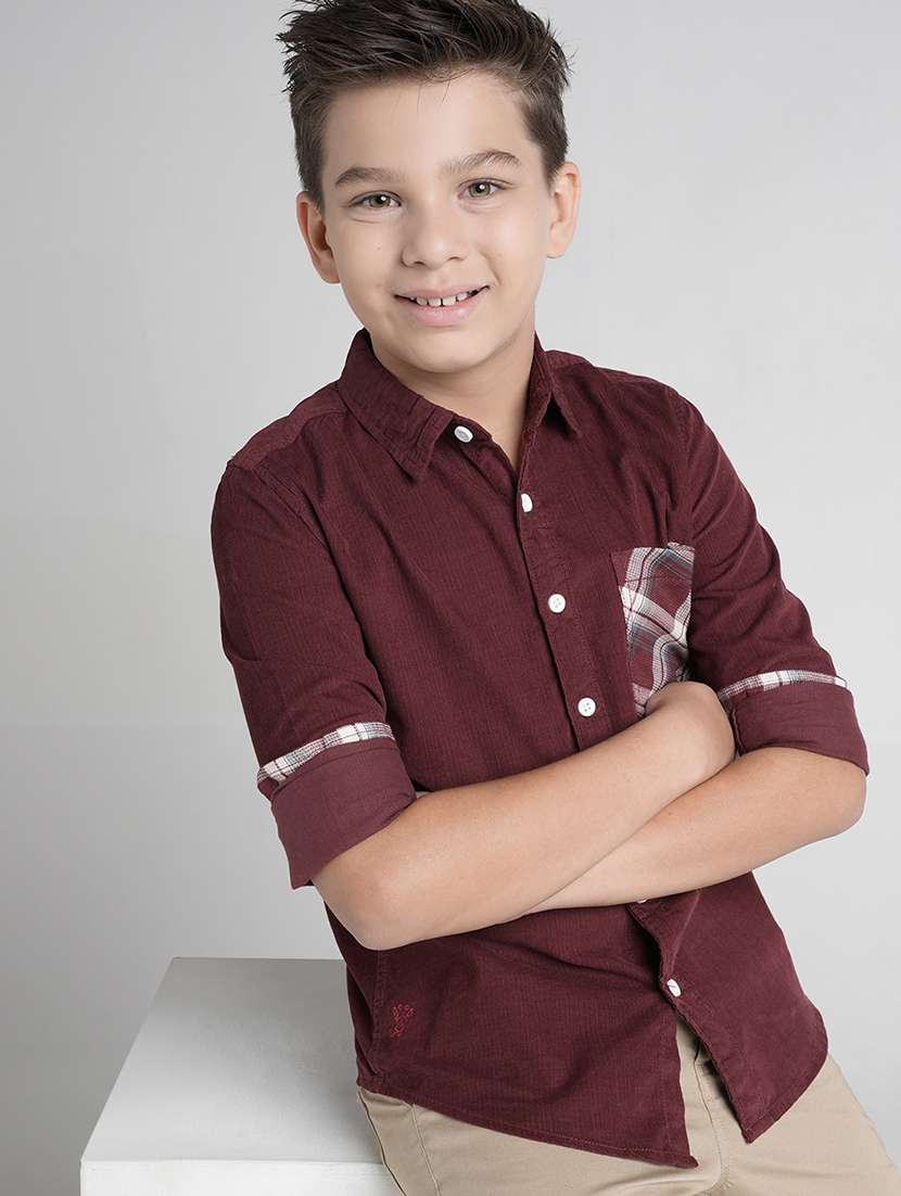 boys collared long sleeve regular fit shirt - 22106314 -  Standard Image - 1