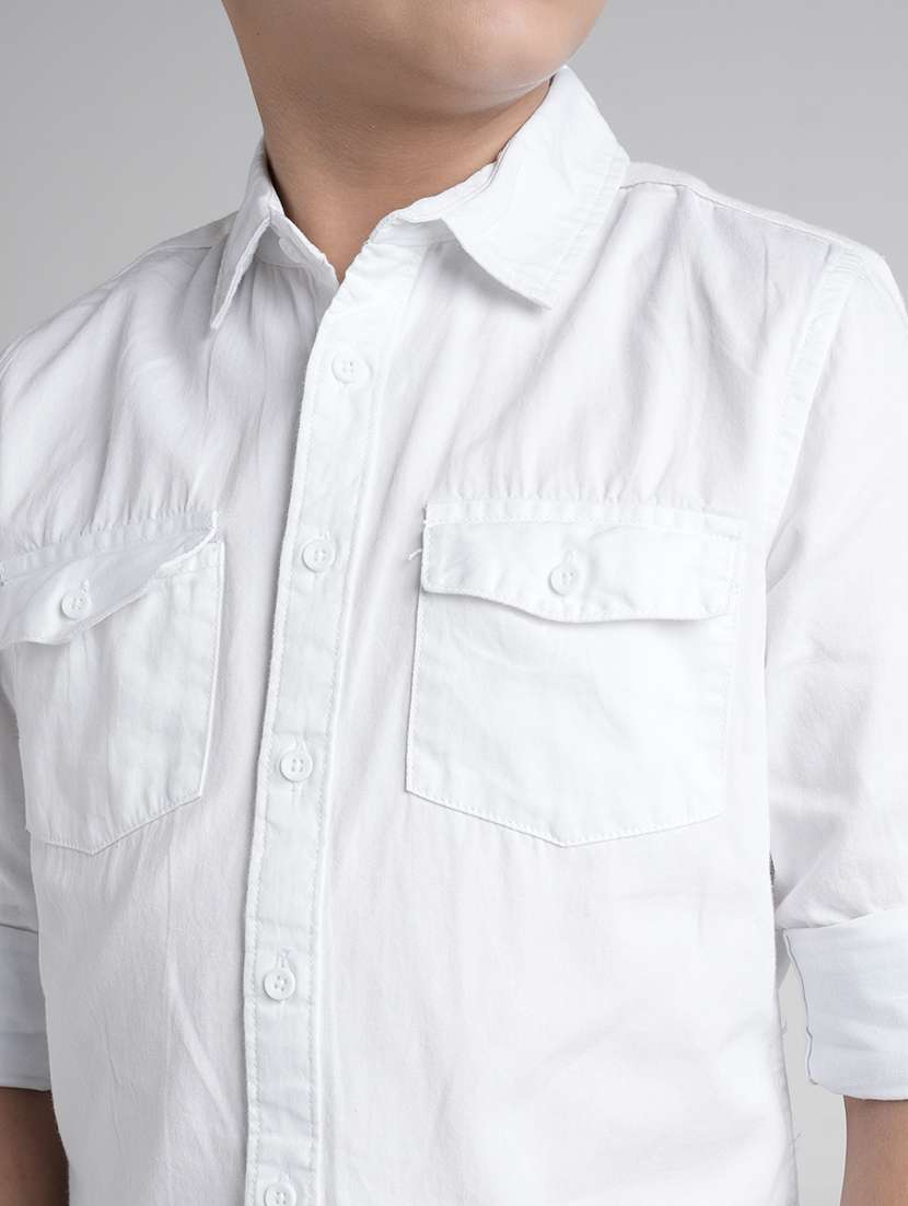 boys solid long sleeve collared shirt - 22106317 -  Standard Image - 4