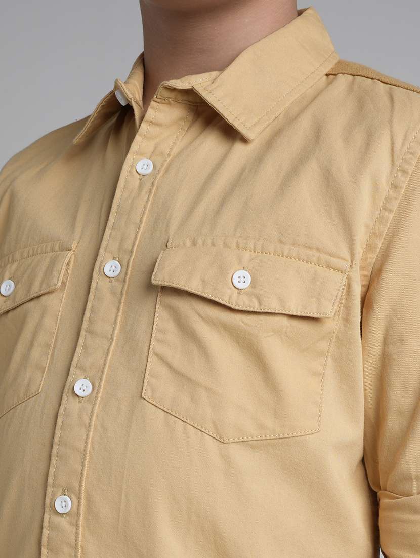 boys solid long sleeve collared shirt - 22106318 -  Standard Image - 4