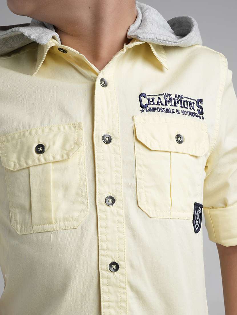 boys hooded long sleeve regular fit shirt - 22106319 -  Standard Image - 4
