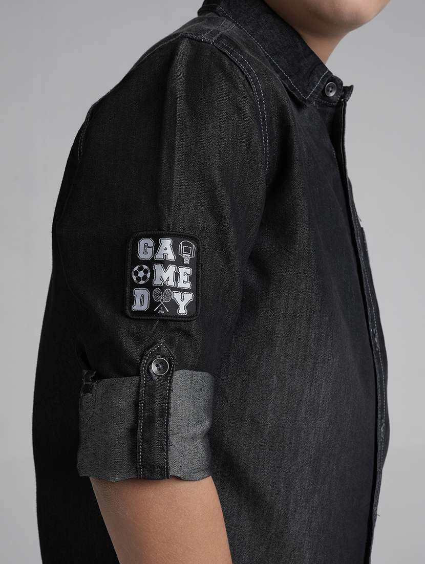 boys collared long sleeve regular fit shirt - 22106321 -  Standard Image - 4