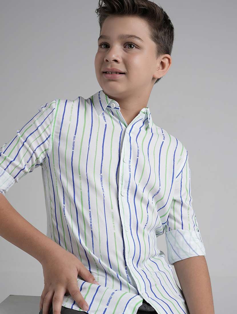 boys collared long sleeve regular fit shirt