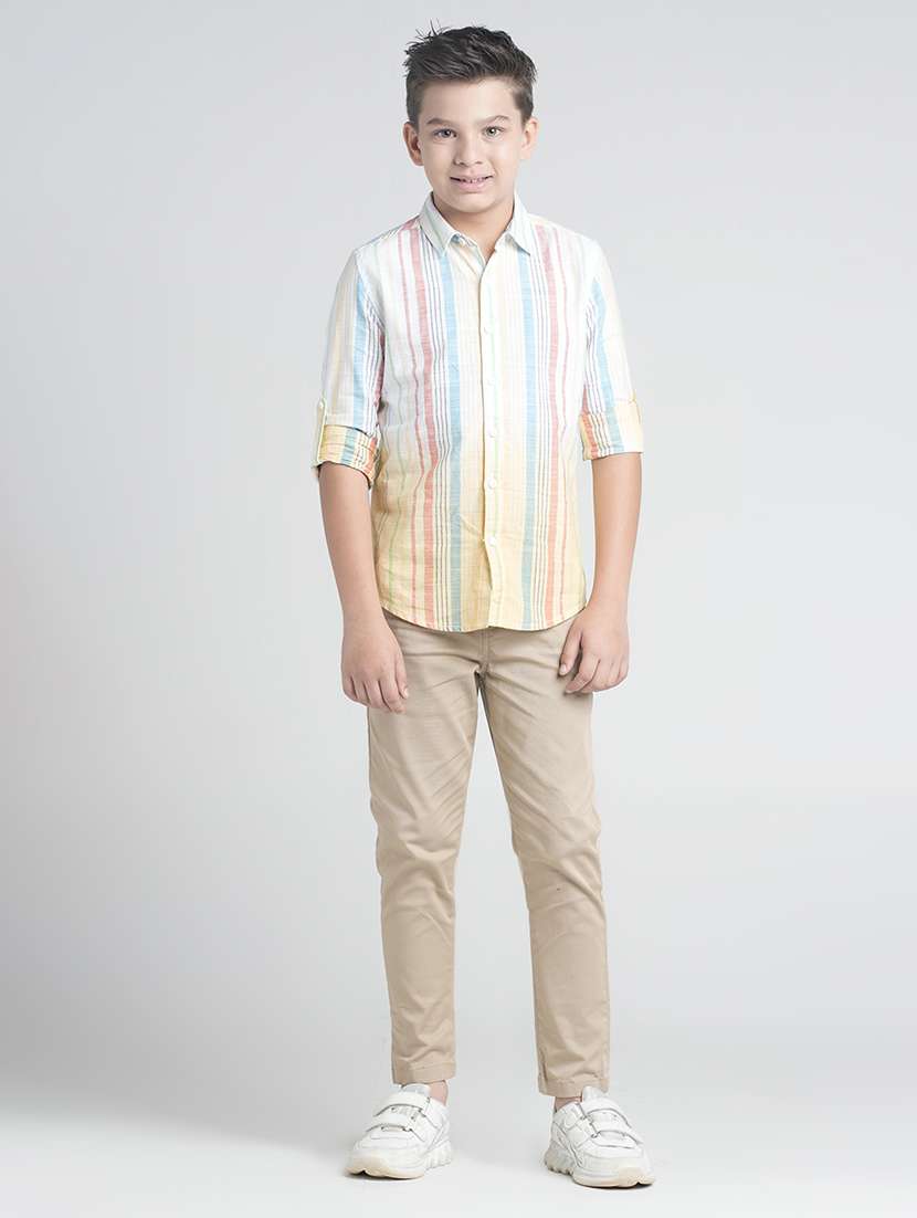 boys striped long sleeve collared shirt - 22106326 -  Standard Image - 4