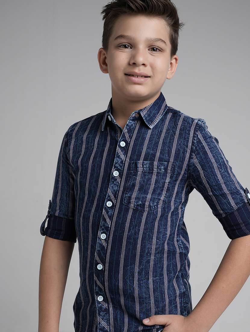 boys collared long sleeve regular fit shirt