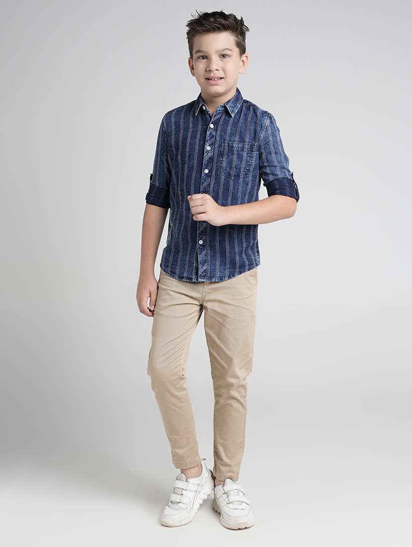 boys collared long sleeve regular fit shirt - 22106329 -  Standard Image - 4