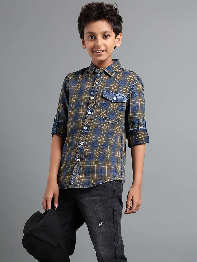 boys collared long sleeve regular fit shirt - 22106330 -  Standard Image - 1