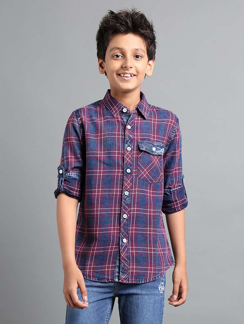 boys collared long sleeve regular fit shirt - 22106331 -  Standard Image - 1