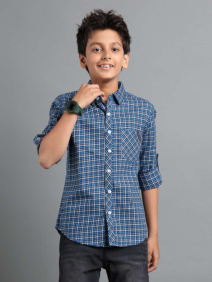 boys collared long sleeve regular fit shirt - 22106333 -  Standard Image - 1