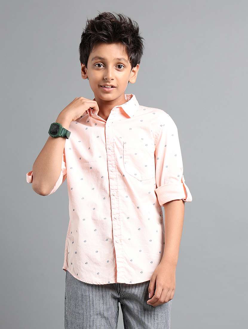 boys collared long sleeve regular fit shirt - 22106334 -  Standard Image - 1